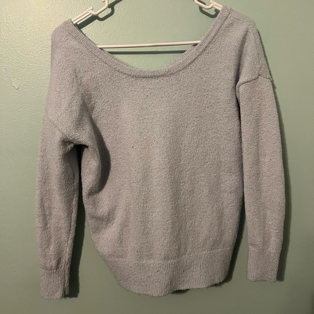 Garage Off-the-Shoulder Light blue Sweater